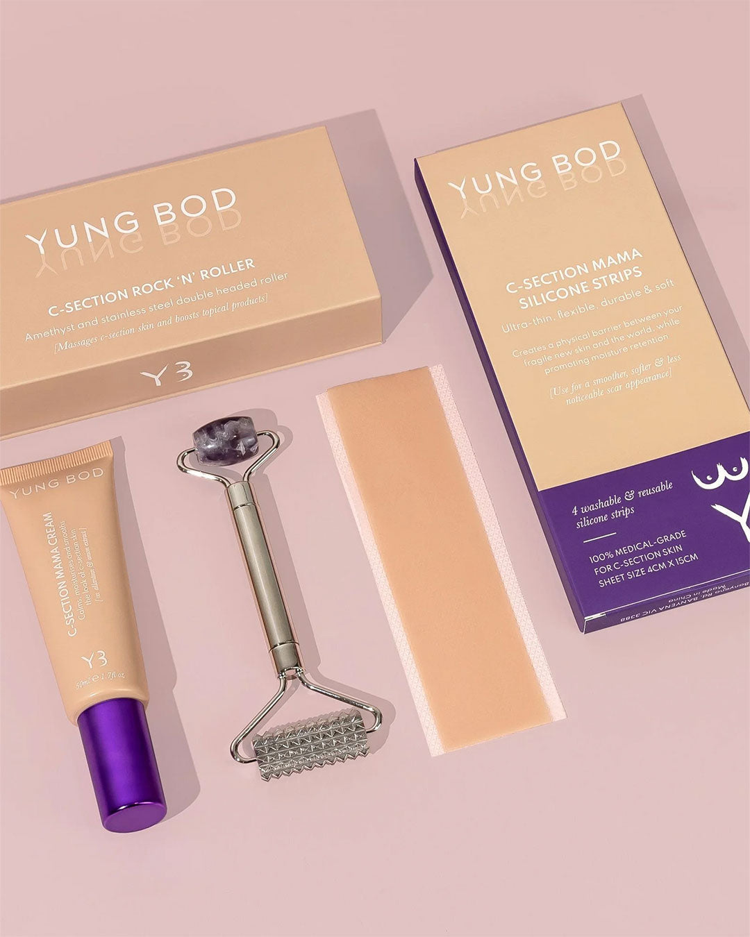 C-SECTION HEALING HAUS (1x scar cream, 1x massage roller & 1x packet of scar strips)