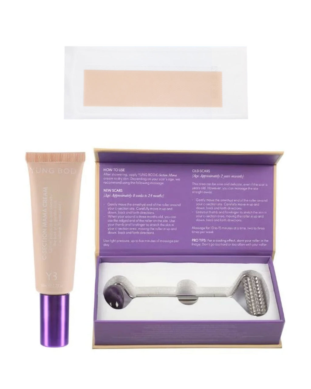 C-SECTION RECOVERY RESCUE (1x scar cream, 1x massage roller & 1x scar strip)