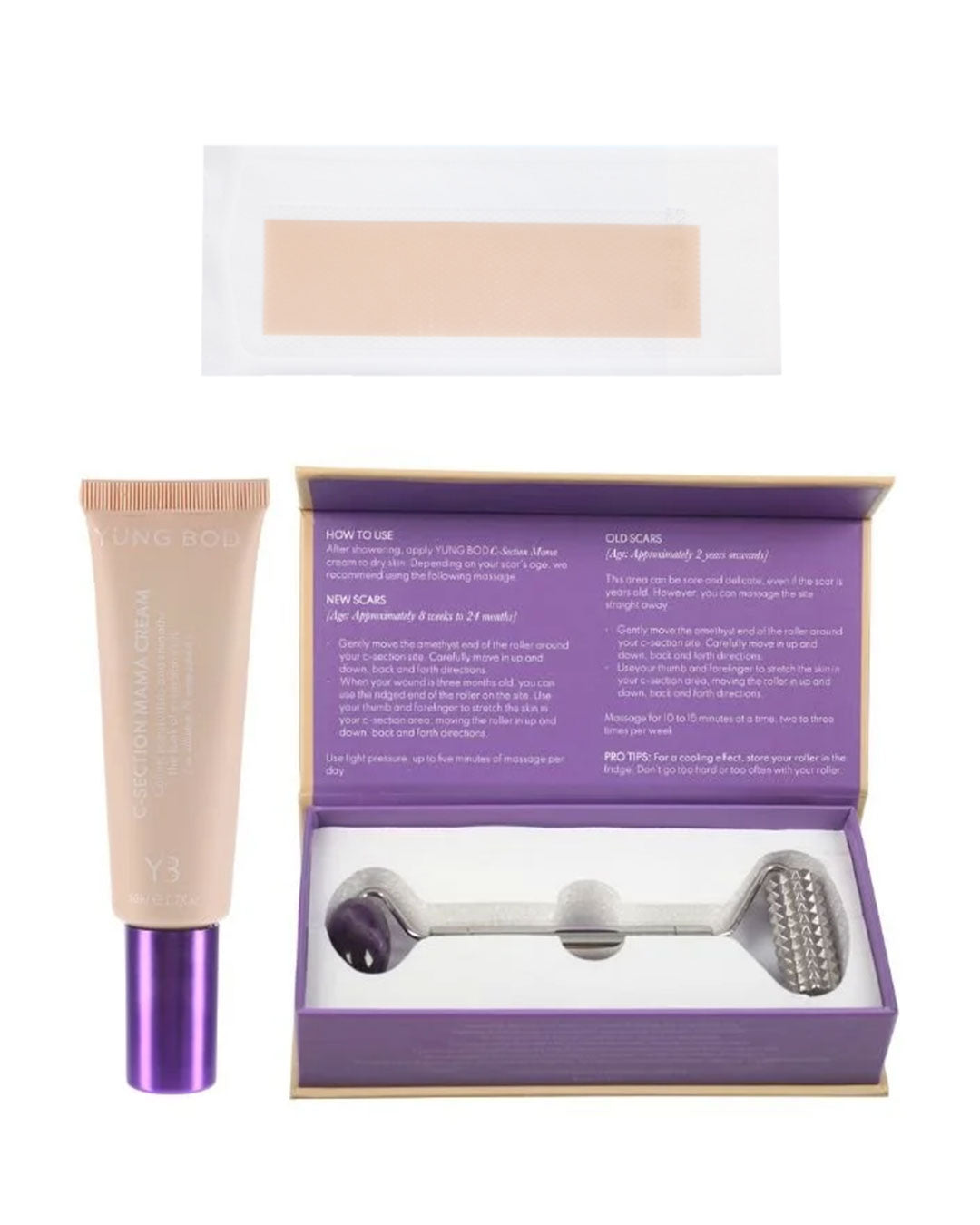 C-SECTION RECOVERY RESCUE (1x scar cream, 1x massage roller & 1x scar strip)