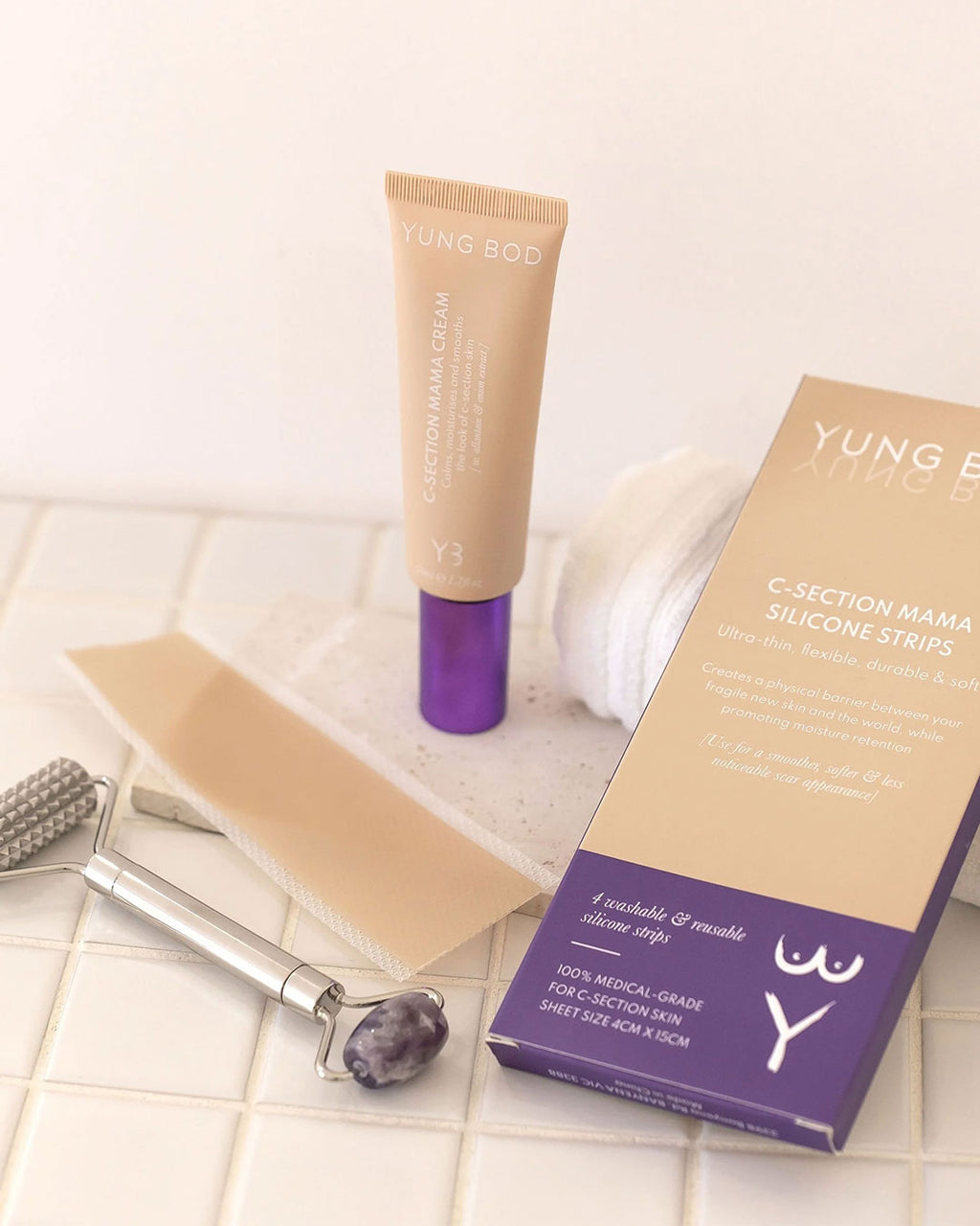 C-SECTION RECOVERY RESCUE (1x scar cream, 1x massage roller & 1x scar strip)