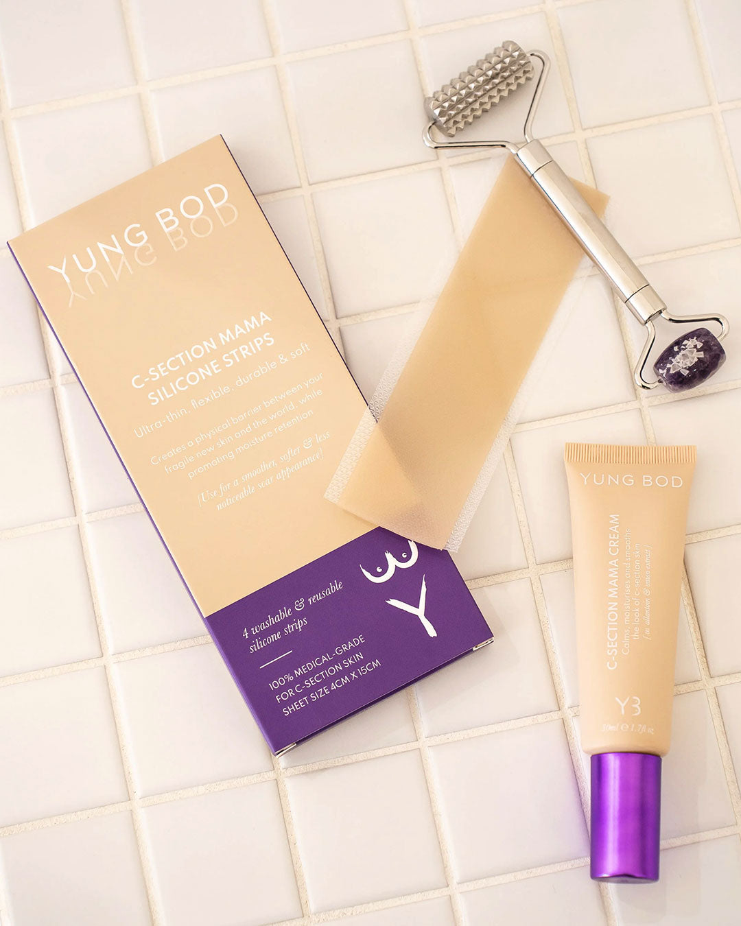 C-SECTION RECOVERY RESCUE (1x scar cream, 1x massage roller & 1x scar strip)