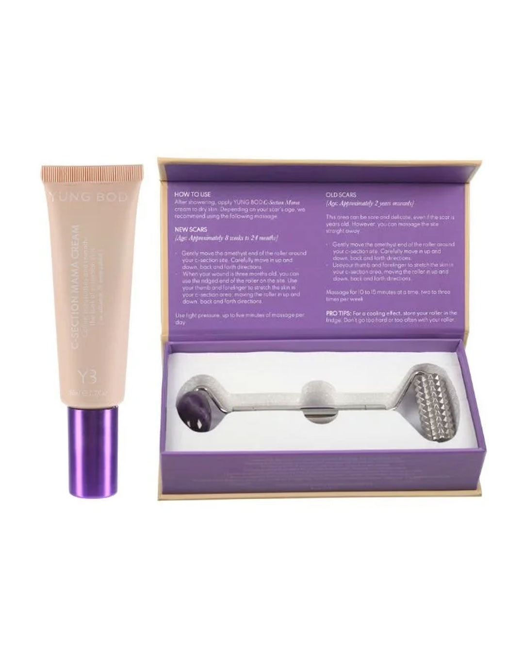 C-SECTION SOLACE SET (1x scar cream, 1x massage roller)
